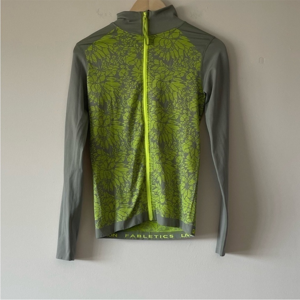 Fabletics gray/neon full zipper‎ jacket. Medium